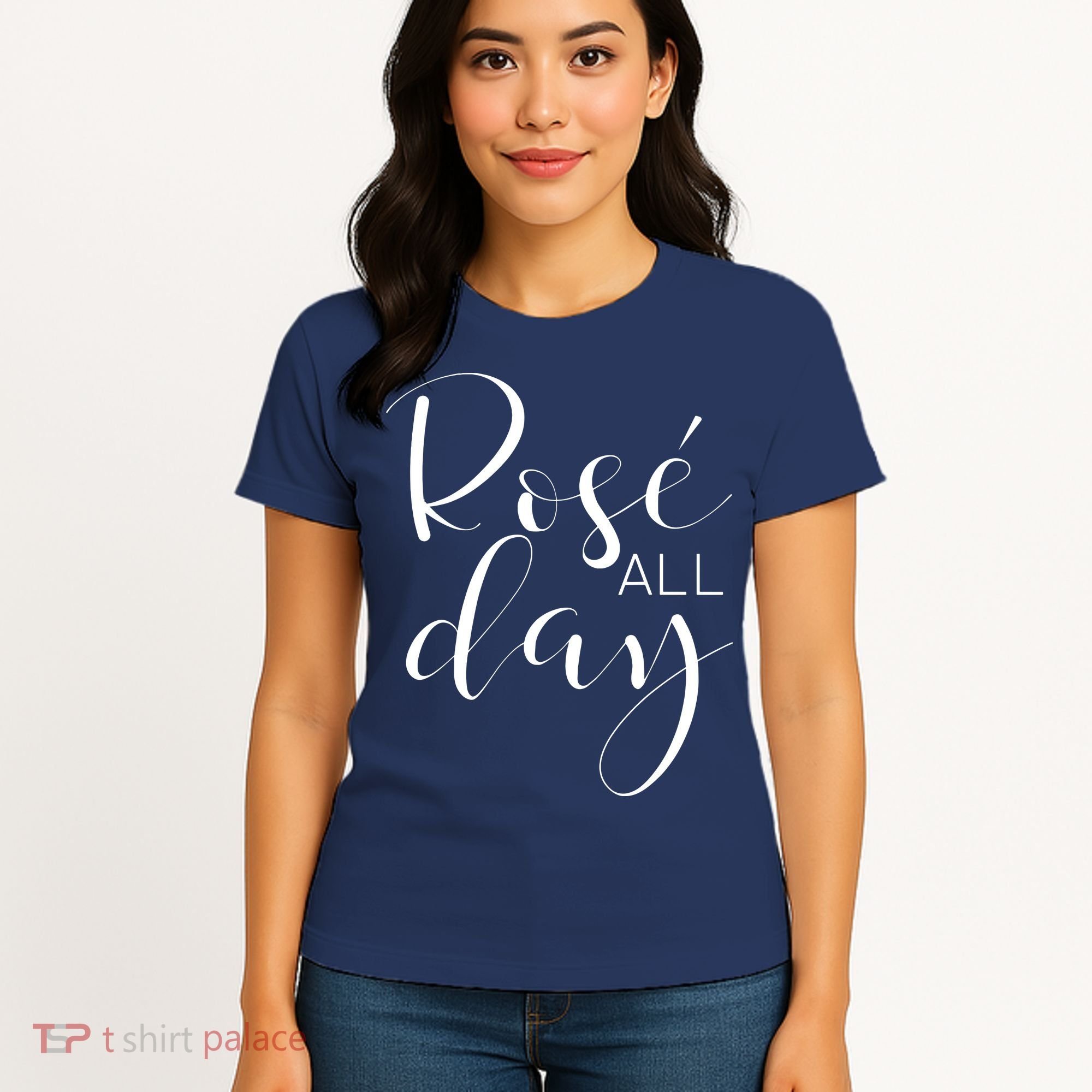 Funny Cute Rose All Day Wine Lover Gift Women's T-Shirt