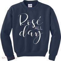 Funny Cute Rose All Day Wine Lover Gift Kids Sweatshirt thumb 0