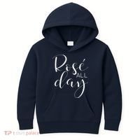 Funny Cute Rose All Day Wine Lover Gift Kids Hoodie thumb 0