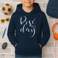 Funny Cute Rose All Day Wine Lover Gift Kids Hoodie thumb 2