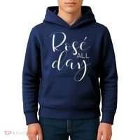 Funny Cute Rose All Day Wine Lover Gift Kids Hoodie thumb 4
