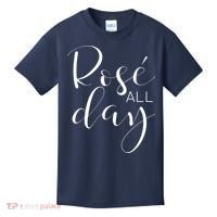 Funny Cute Rose All Day Wine Lover Gift Kids T-Shirt thumb 0