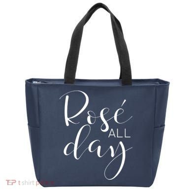 Funny Cute Rose All Day Wine Lover Gift Tote Bag