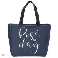 Funny Cute Rose All Day Wine Lover Gift Tote Bag thumb 0