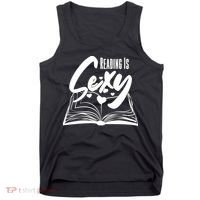 Funny Cute Reading Is Sexy Book Lover Tank Top thumb 0
