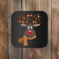 Funny Cute Reindeer Christmas 1 Coaster thumb 0