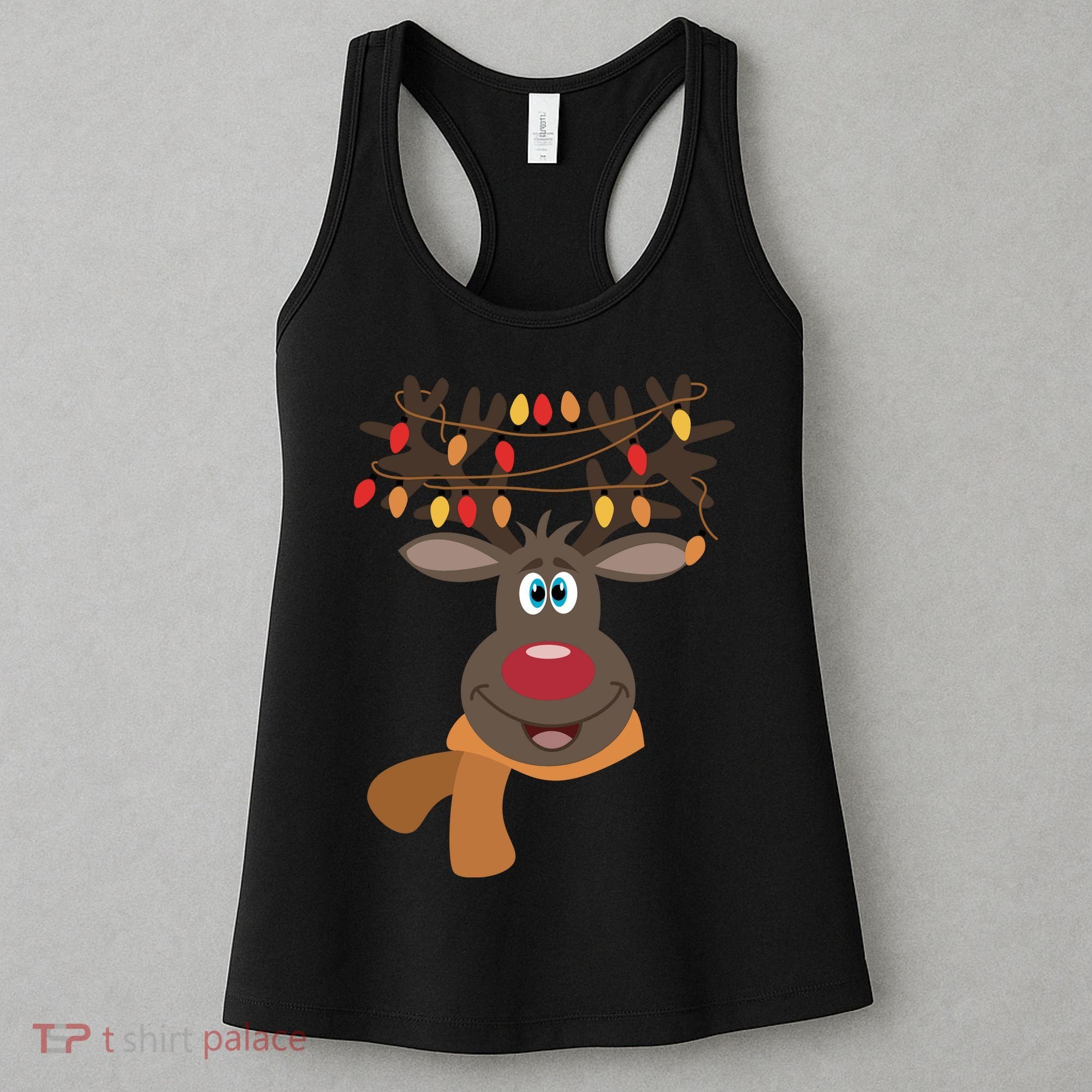Funny Cute Reindeer Christmas 1 Women's Tank Top