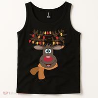 Funny Cute Reindeer Christmas 1 Tank Top thumb 2