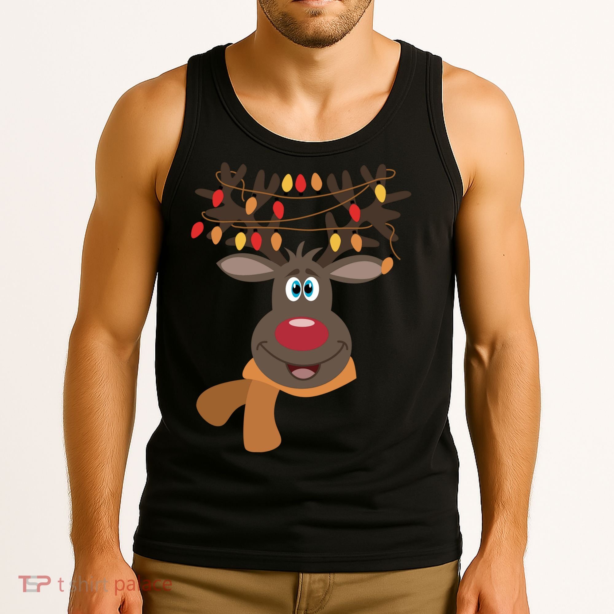 Funny Cute Reindeer Christmas 1 Tank Top