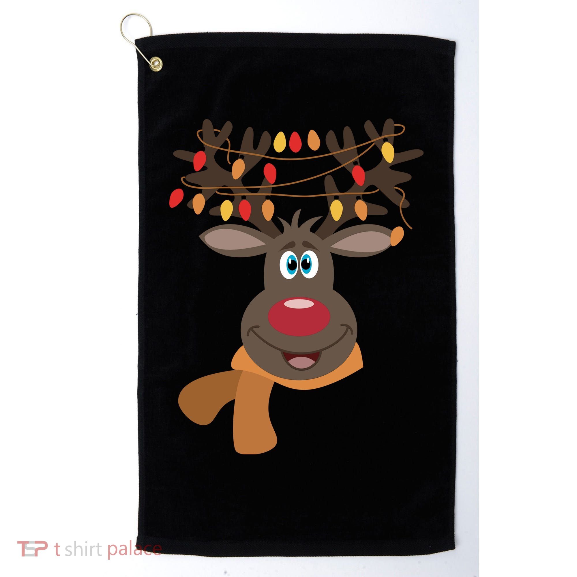 Funny Cute Reindeer Christmas 1 Golf Towel