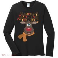 Funny Cute Reindeer Christmas 1 Women's Long Sleeve Shirt thumb 0