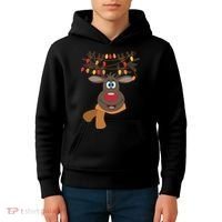 Funny Cute Reindeer Christmas 1 Kids Hoodie thumb 4