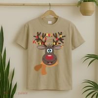 Funny Cute Reindeer Christmas 1 T-Shirt thumb 2