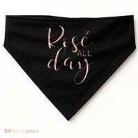 Funny & Cute Rose All Day Wine Lover & Gift G002016 USA-Made Doggie Bandana thumb 0