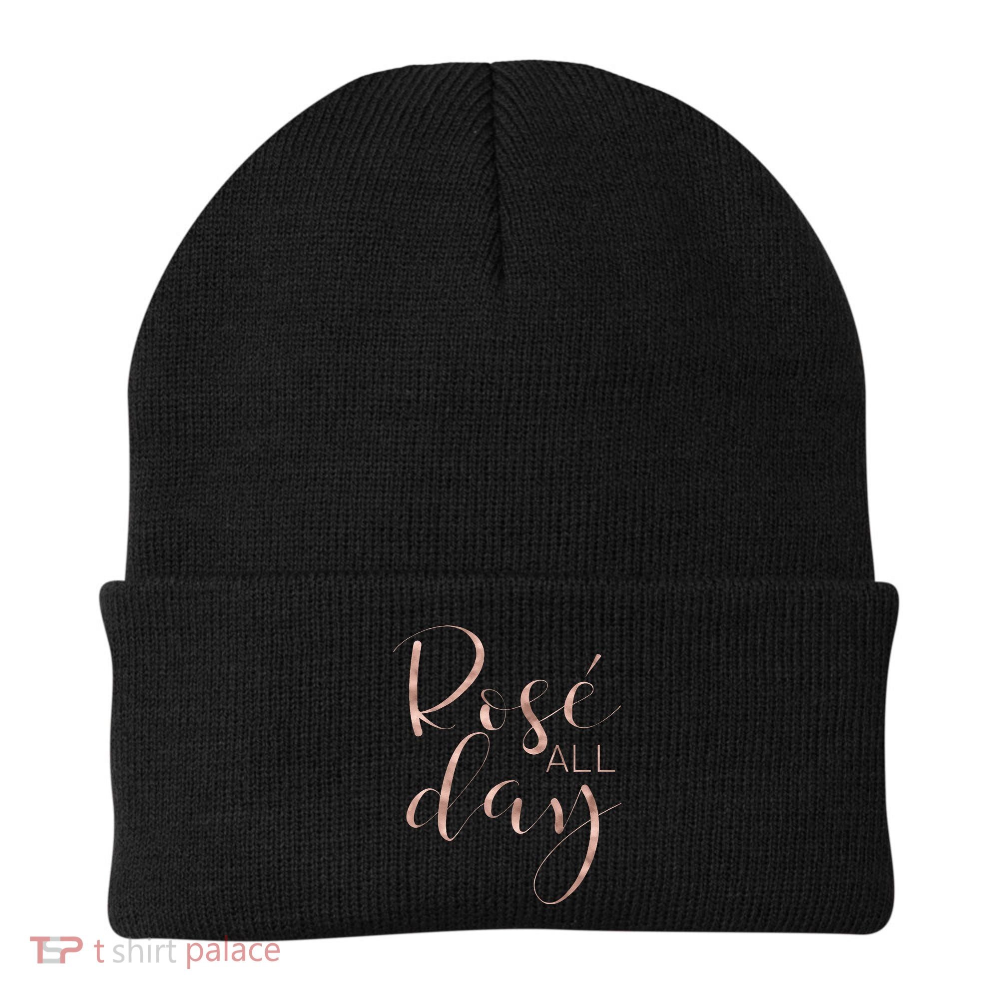 Funny & Cute Rose All Day Wine Lover & Gift G002016 Beanie