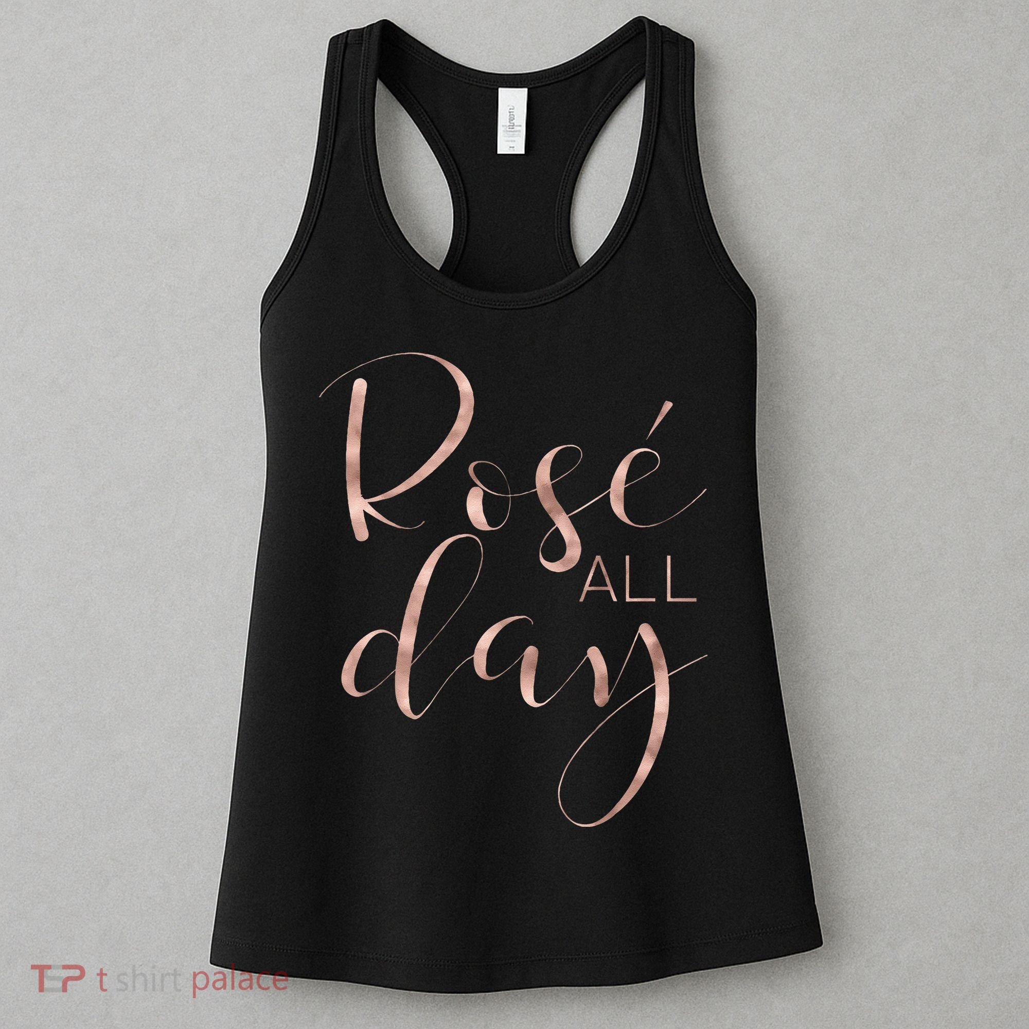 Funny & Cute Rose All Day Wine Lover & Gift G002016 Women's Tank Top