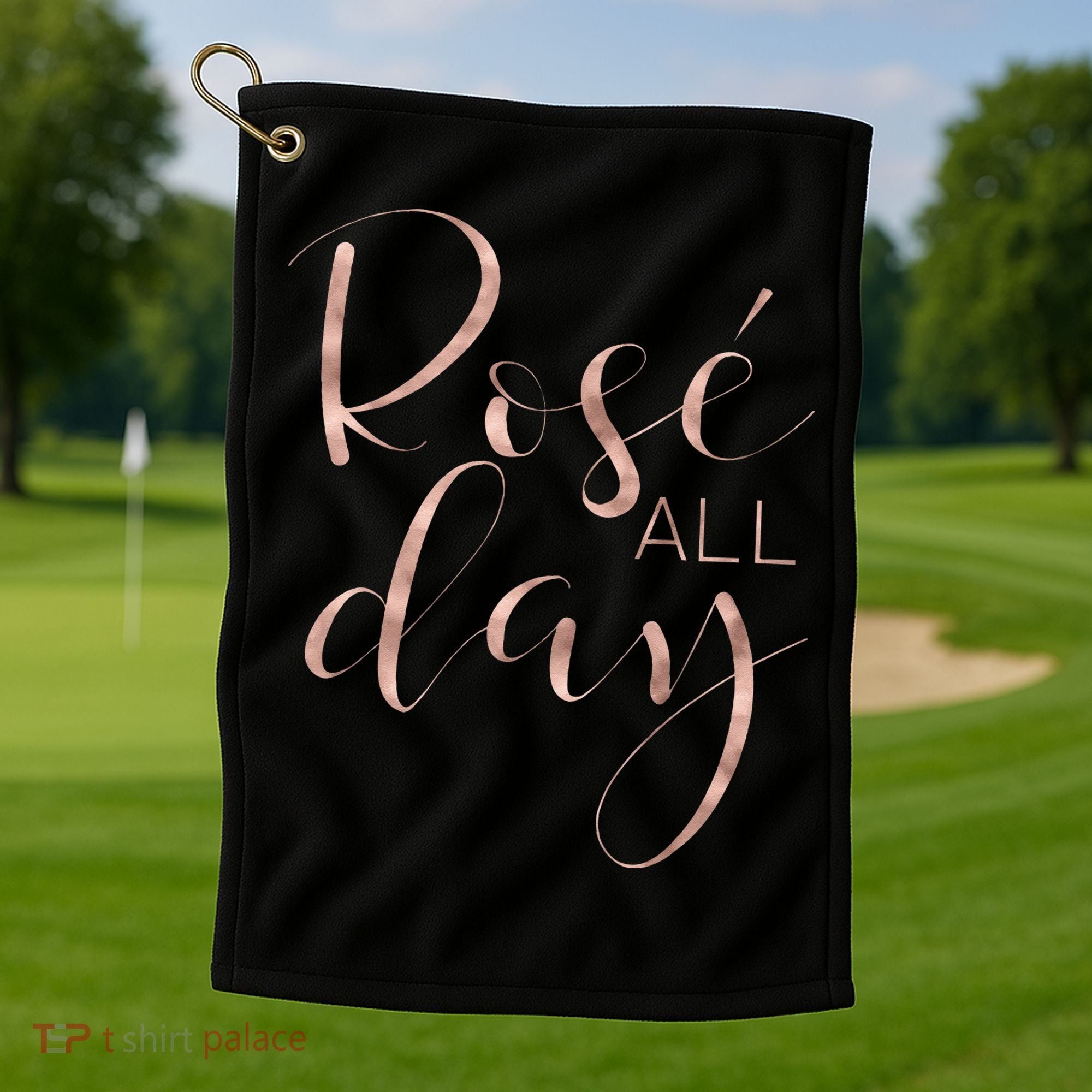 Funny & Cute Rose All Day Wine Lover & Gift G002016 Golf Towel
