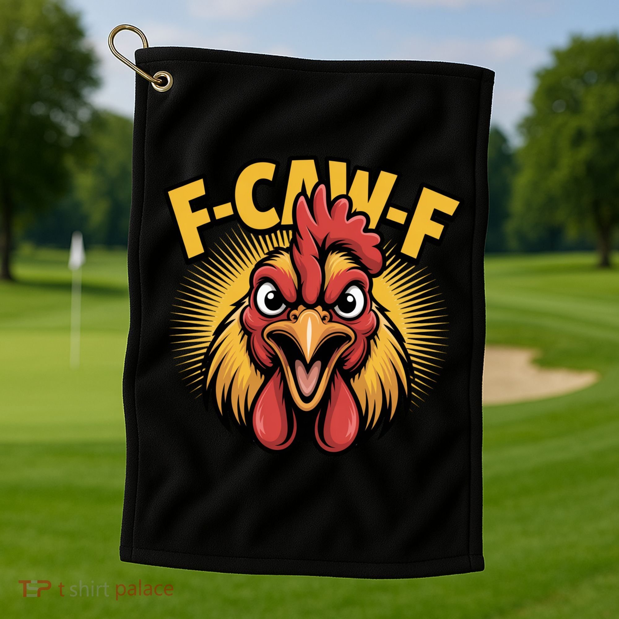 F-Caw-F Chicken Rooster Golf Towel