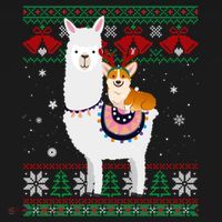 Funny Corgi Riding Llama Christmas Funny Gift Corgi Xmas Ugly Cute Gift Bucket Hat thumb 4