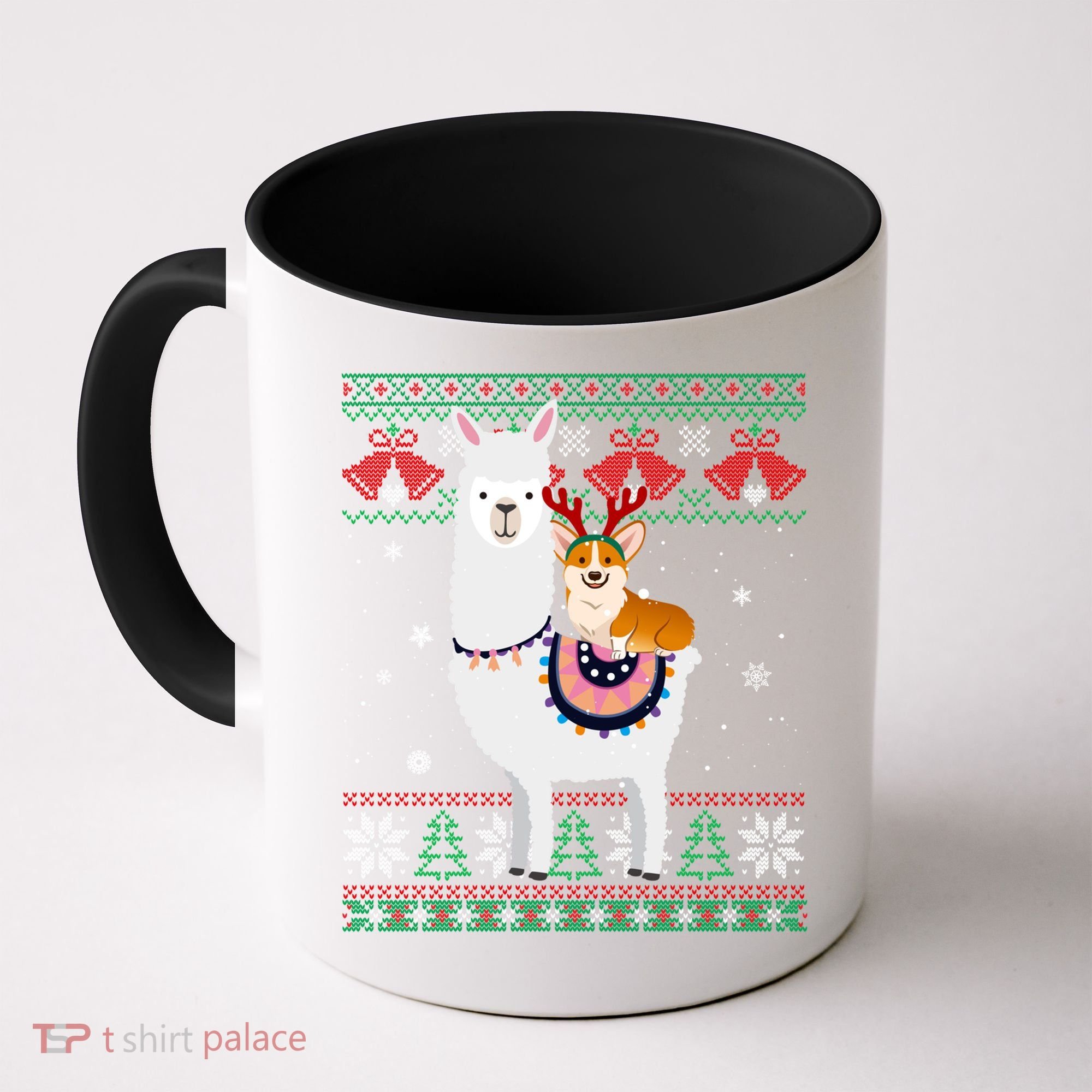 Funny Corgi Riding Llama Christmas Funny Gift Corgi Xmas Ugly Cute Gift Coffee Mug