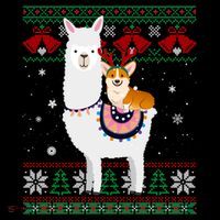 Funny Corgi Riding Llama Christmas Funny Gift Corgi Xmas Ugly Cute Gift Coffee Mug thumb 5