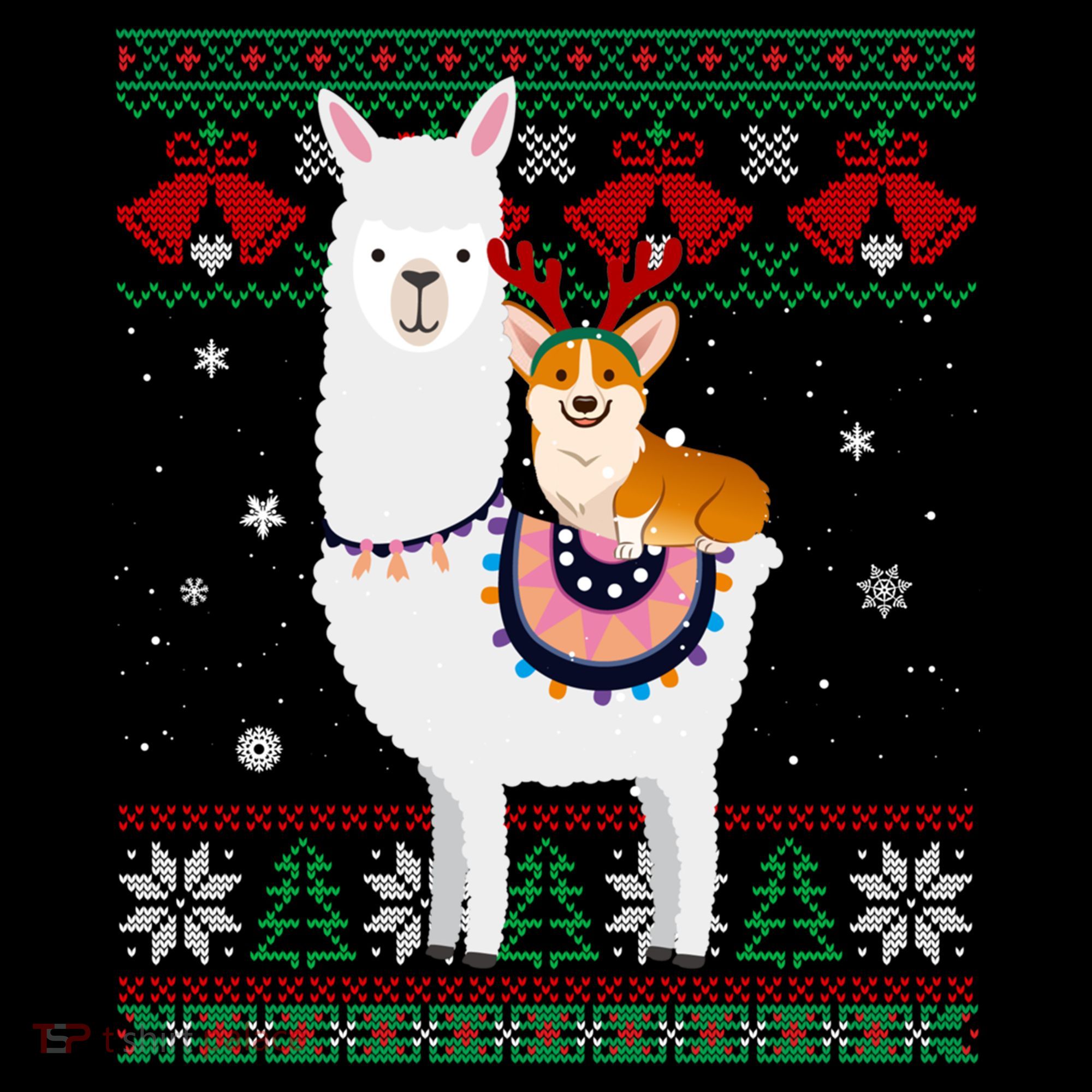 Funny Corgi Riding Llama Christmas Funny Gift Corgi Xmas Ugly Cute Gift Coffee Mug