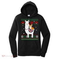 Funny Corgi Riding Llama Christmas Funny Gift Corgi Xmas Ugly Cute Gift Women's Hoodie thumb 0