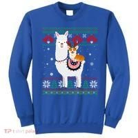 Funny Corgi Riding Llama Christmas Funny Gift Corgi Xmas Ugly Cute Gift Sweatshirt thumb 0