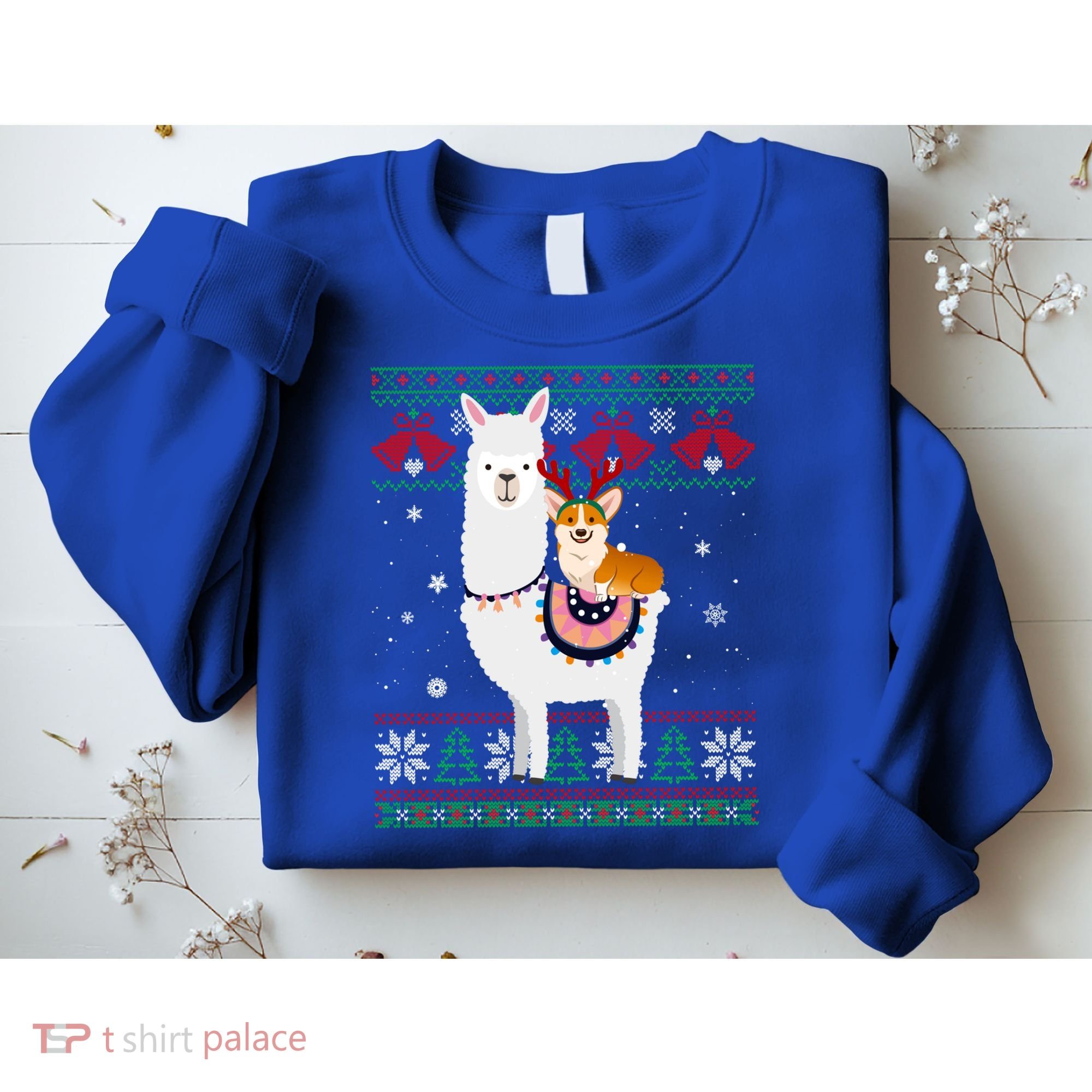 Funny Corgi Riding Llama Christmas Funny Gift Corgi Xmas Ugly Cute Gift Sweatshirt
