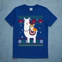 Funny Corgi Riding Llama Christmas Funny Gift Corgi Xmas Ugly Cute Gift T-Shirt thumb 5