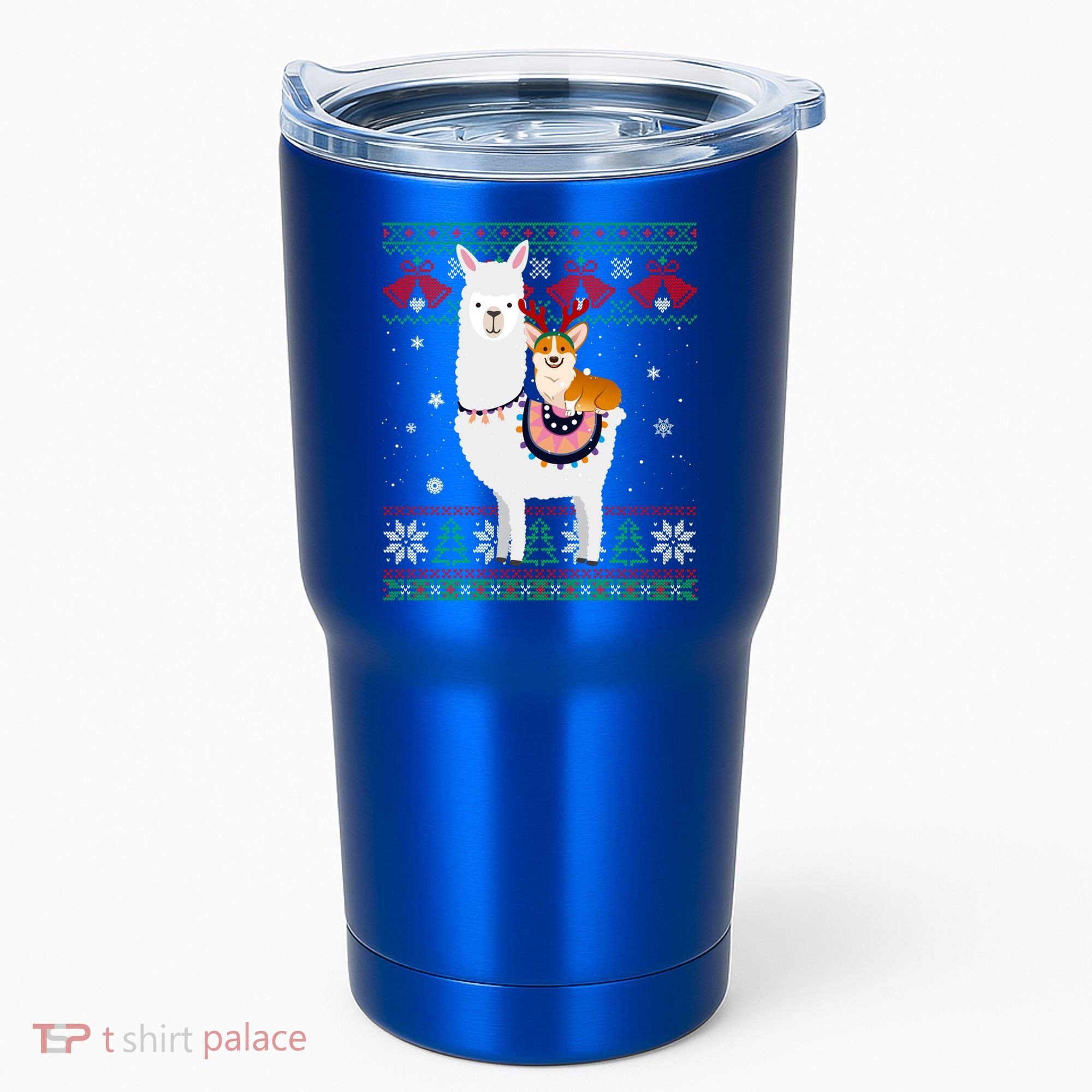 Funny Corgi Riding Llama Christmas Funny Gift Corgi Xmas Ugly Cute Gift Tumbler