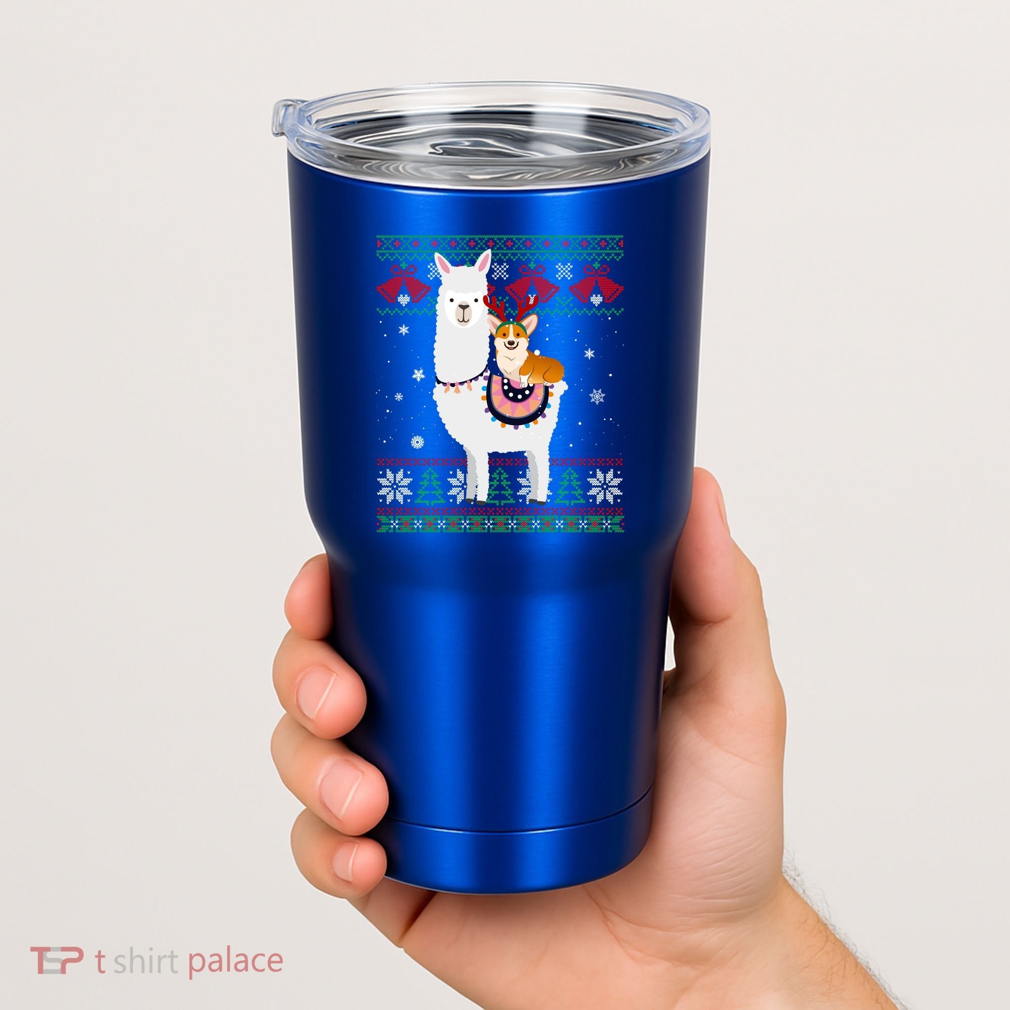 Funny Corgi Riding Llama Christmas Funny Gift Corgi Xmas Ugly Cute Gift Tumbler