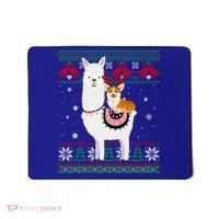 Funny Corgi Riding Llama Christmas Funny Gift Corgi Xmas Ugly Cute Gift Mousepad thumb 0