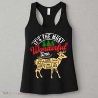 Funny Christmas Reindeer Hunter Deer Meat Hunting Gifts Women's Tank Top thumb 3