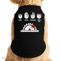 Funny Carpenter Rock Paper Scissors Table Saw Doggie Tank thumb 0