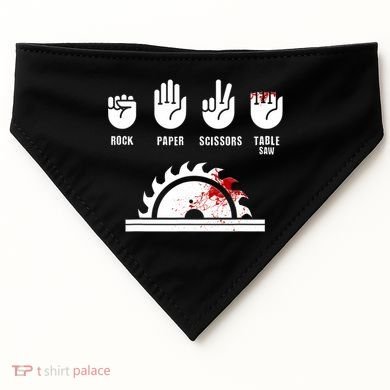 Funny Carpenter Rock Paper Scissors Table Saw USA-Made Doggie Bandana