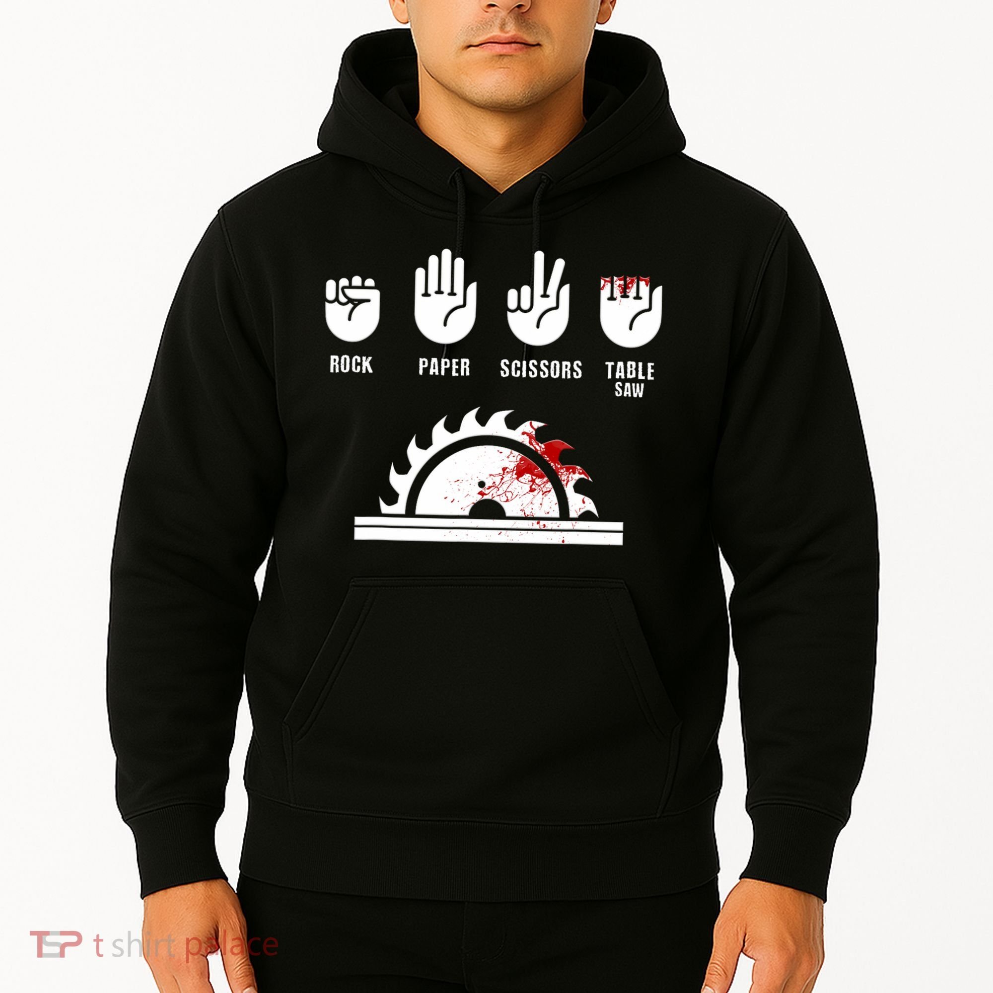 Funny Carpenter Rock Paper Scissors Table Saw Hoodie