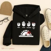 Funny Carpenter Rock Paper Scissors Table Saw Hoodie thumb 4