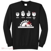Funny Carpenter Rock Paper Scissors Table Saw Sweatshirt thumb 0