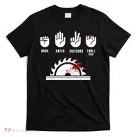 Funny Carpenter Rock Paper Scissors Table Saw T-Shirt thumb 0
