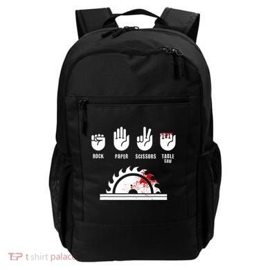 Funny Carpenter Rock Paper Scissors Table Saw Backpack