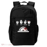 Funny Carpenter Rock Paper Scissors Table Saw Backpack thumb 0