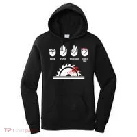 Funny Carpenter Rock Paper Scissors Table Saw Women's Hoodie thumb 0