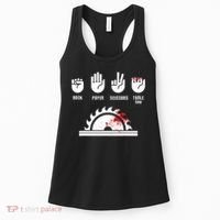 Funny Carpenter Rock Paper Scissors Table Saw Women's Tank Top thumb 0
