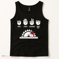Funny Carpenter Rock Paper Scissors Table Saw Tank Top thumb 2