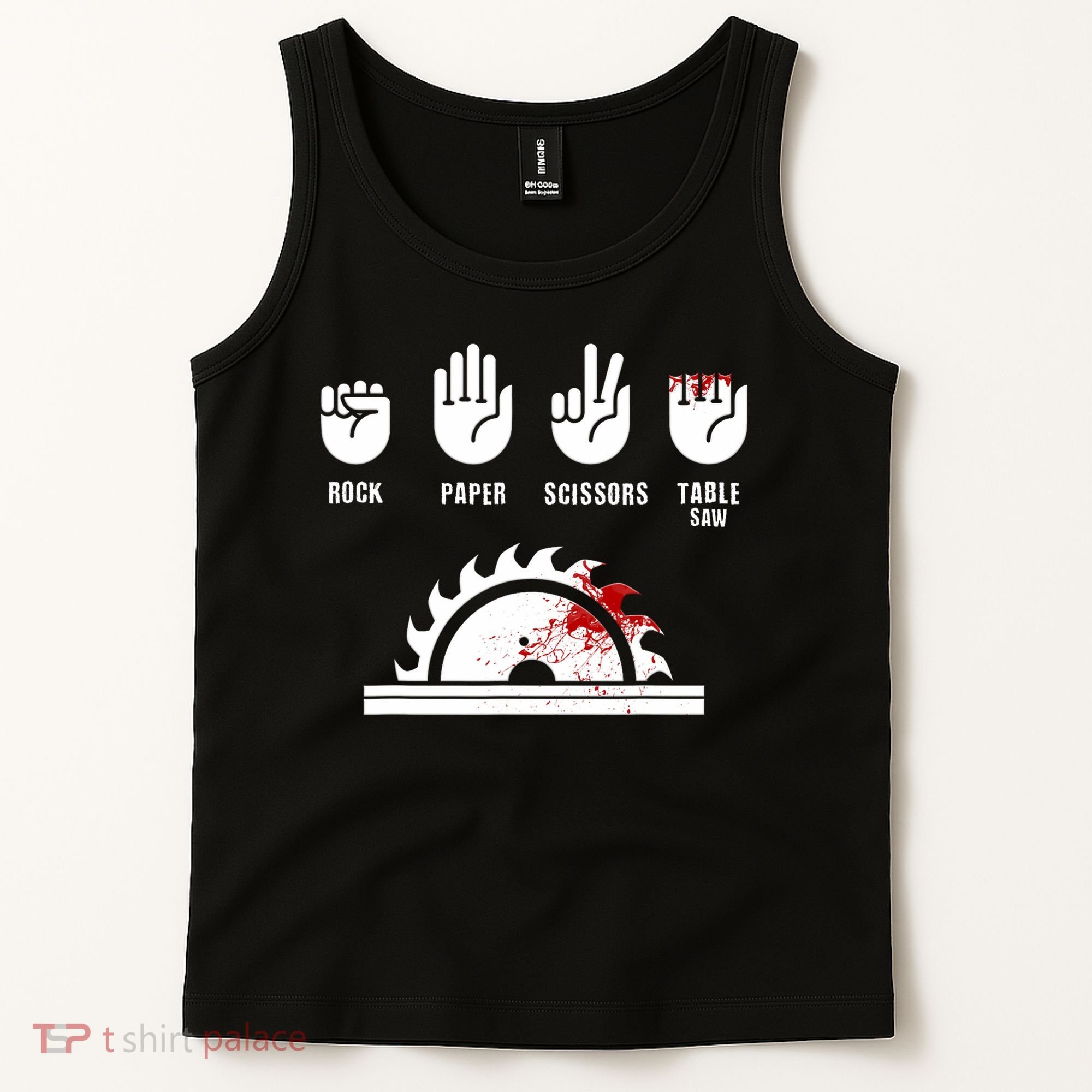Funny Carpenter Rock Paper Scissors Table Saw Tank Top
