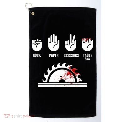 Funny Carpenter Rock Paper Scissors Table Saw Golf Towel
