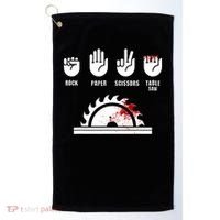 Funny Carpenter Rock Paper Scissors Table Saw Golf Towel thumb 0