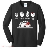 Funny Carpenter Rock Paper Scissors Table Saw Kids Long Sleeve Shirt thumb 0