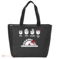 Funny Carpenter Rock Paper Scissors Table Saw Tote Bag thumb 0